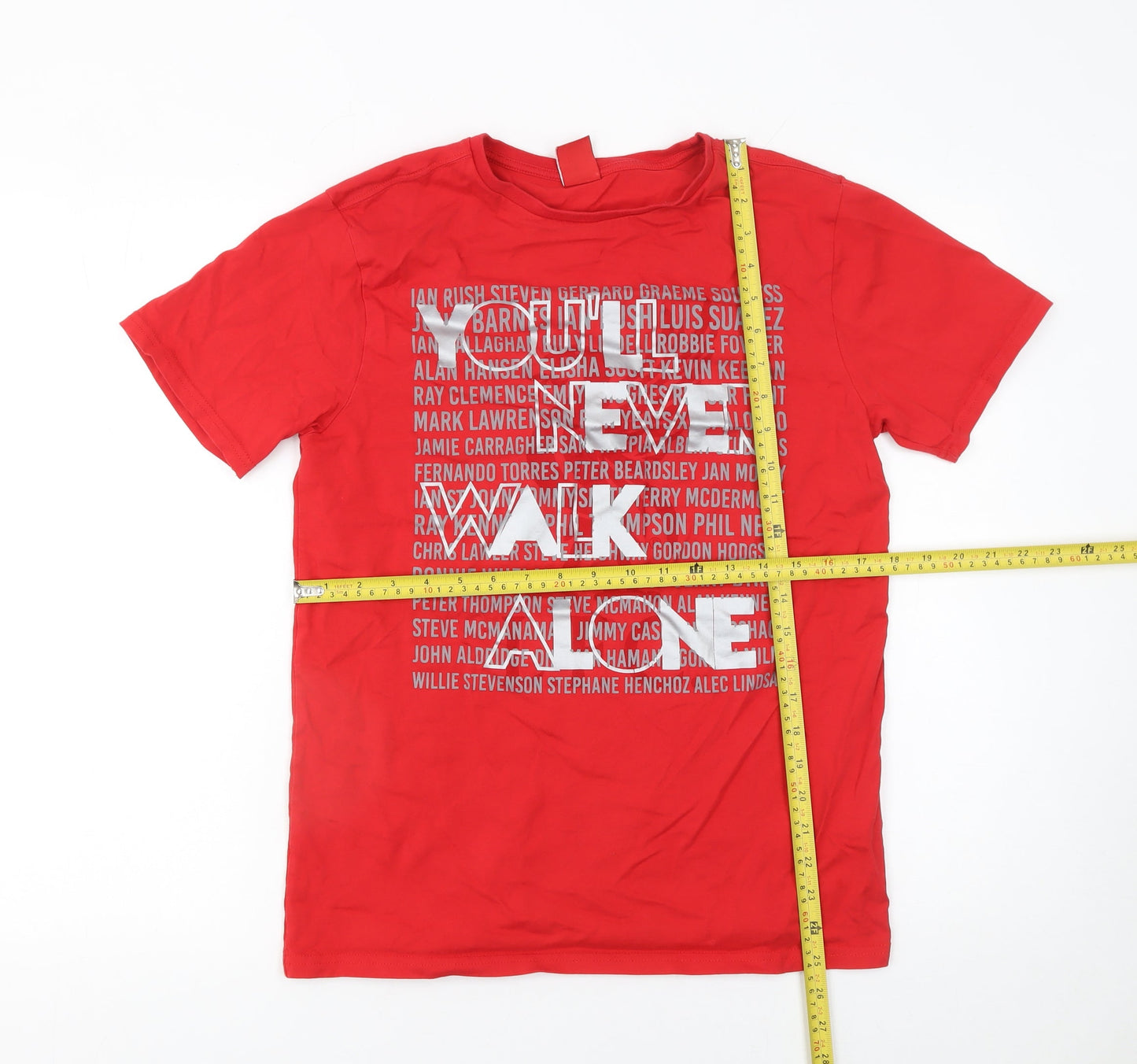 LFC Men's Red Cotton Graphic T-Shirt Size S Crew Neck Short Sleeve