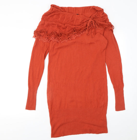 Smaid Women’s Orange Off Shoulder Jumper Dress L/XL