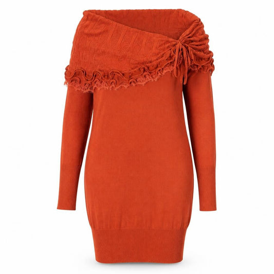Smaid Women’s Orange Off Shoulder Jumper Dress L/XL