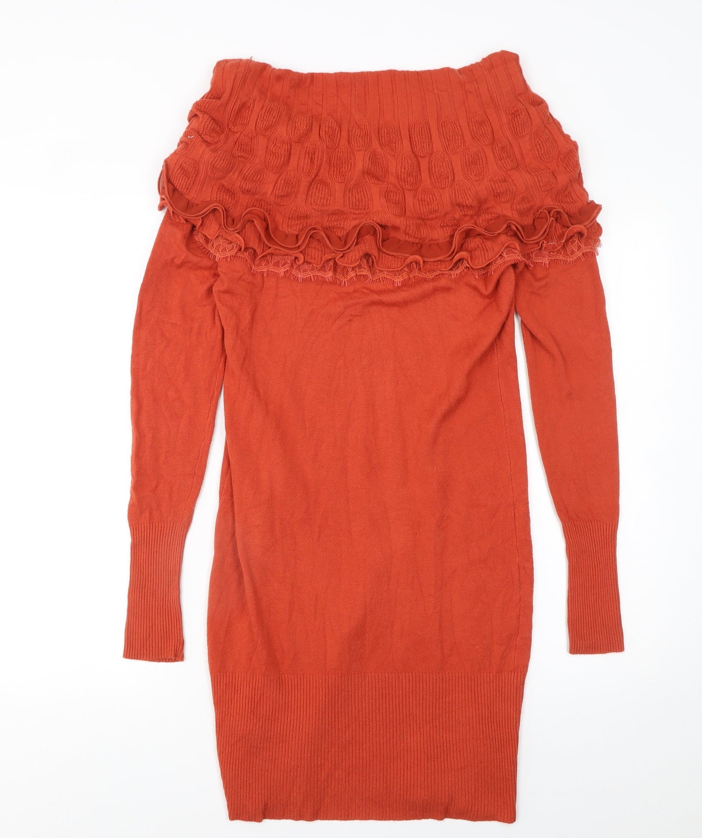 Smaid Women’s Orange Off Shoulder Jumper Dress L/XL