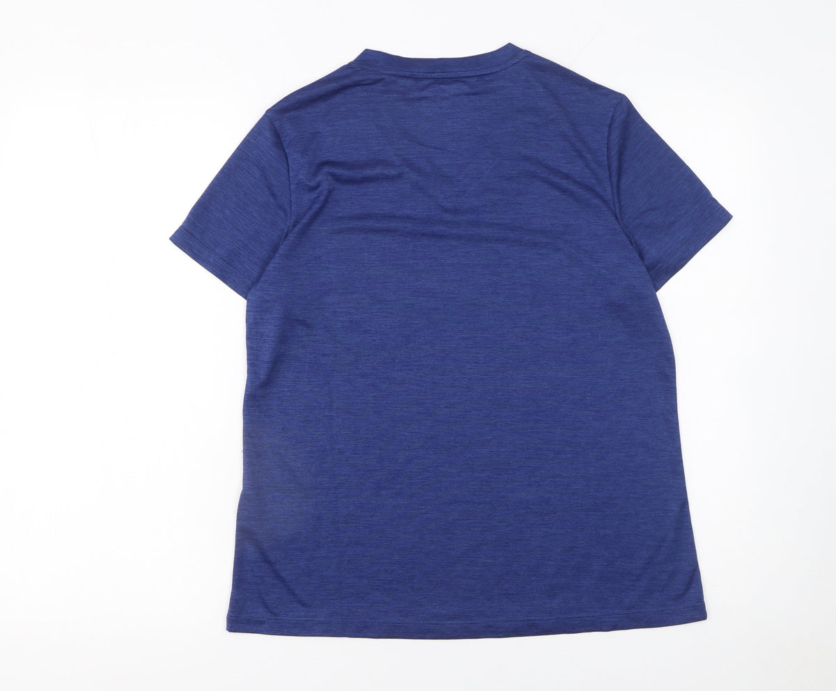 US PRO Women Blue V-Neck Short Sleeve Athletic T-Shirt Size 10