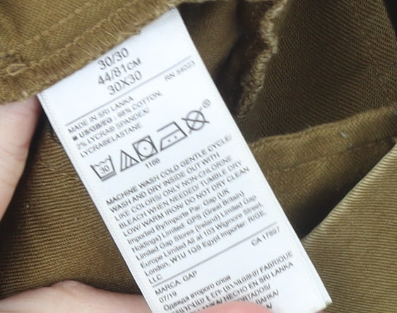 GAP Men's Beige Slim Chino Trousers Size 30x30 Cotton Blend