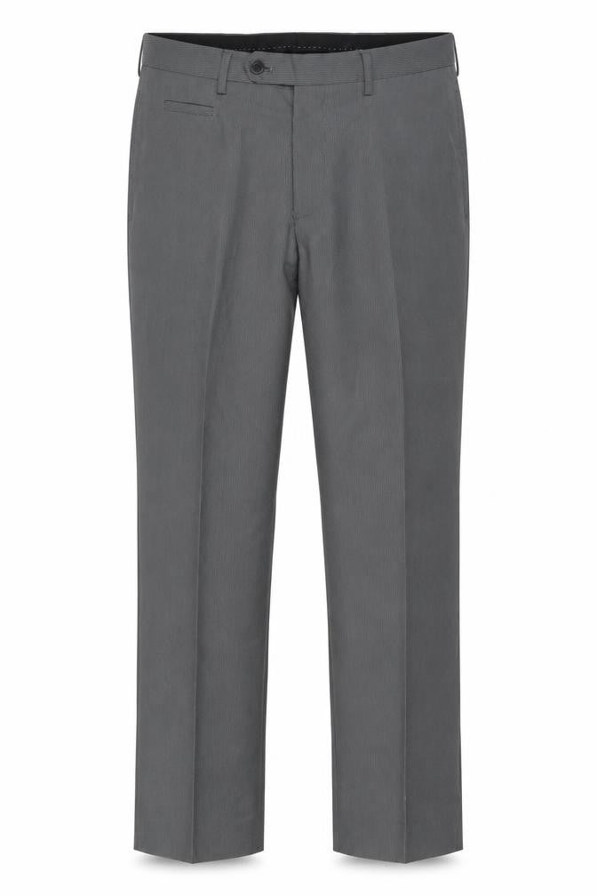 Remus Uomo Men's Grey Regular Fit Dress Pants 38R Wool Blend Formal Trousers