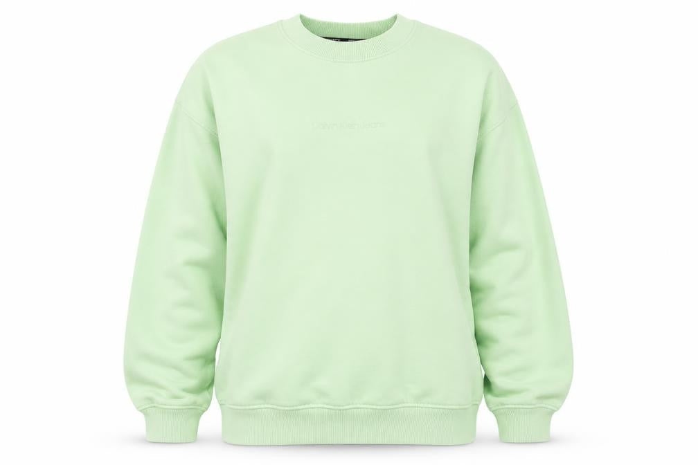 Calvin Klein Jeans Women's Green Cotton Crew Neck Sweatshirt L