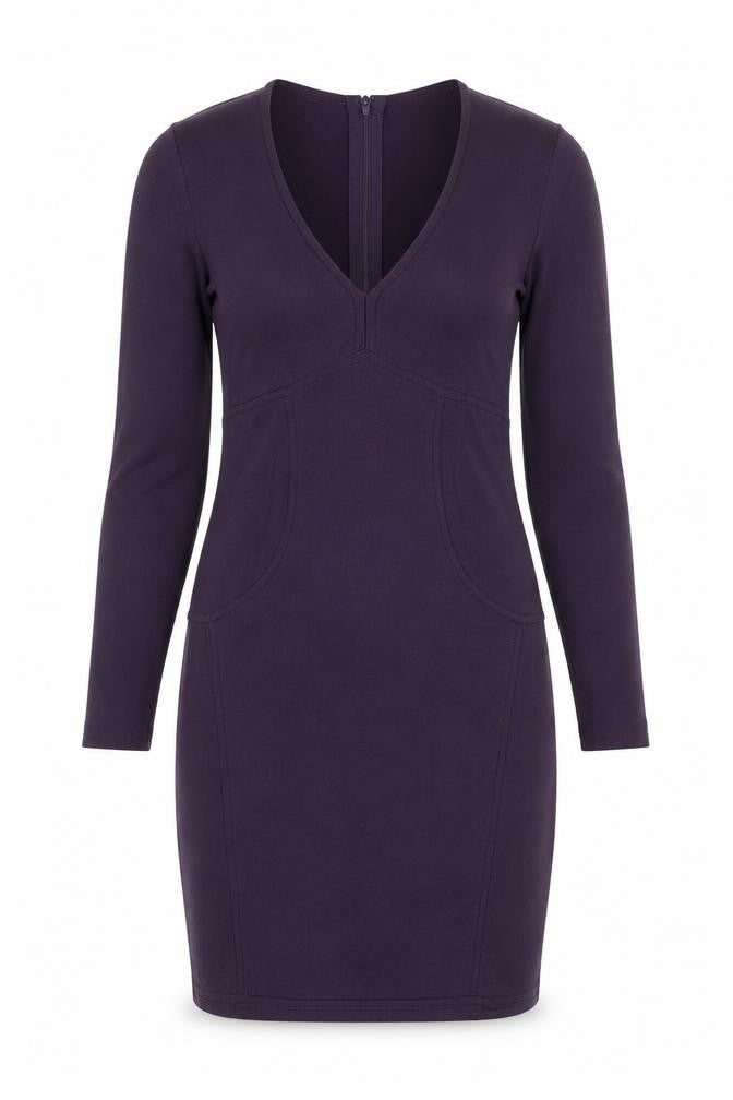 Ted Baker Women's Purple Viscose Blend Bodycon Dress Size 14