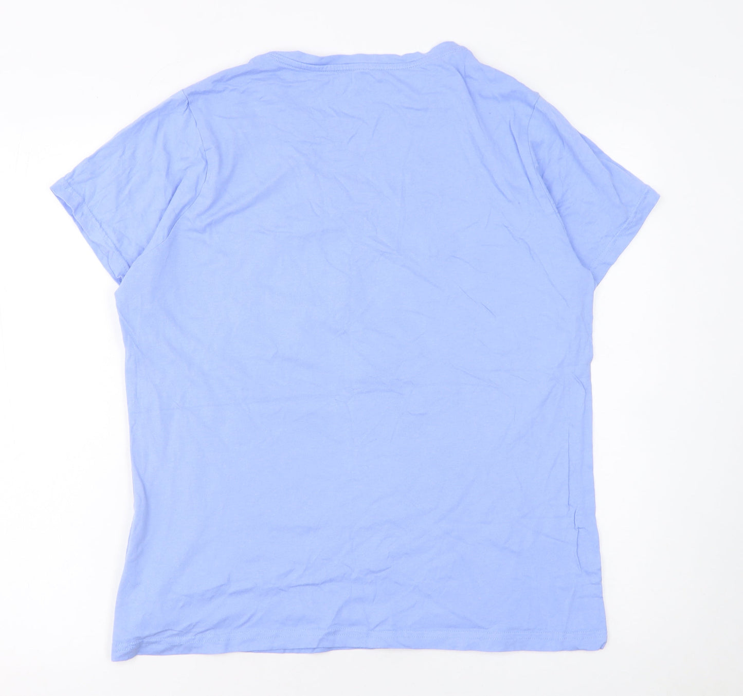 Disney Women’s Blue Stitch T-Shirt Size L Cotton Casual Top