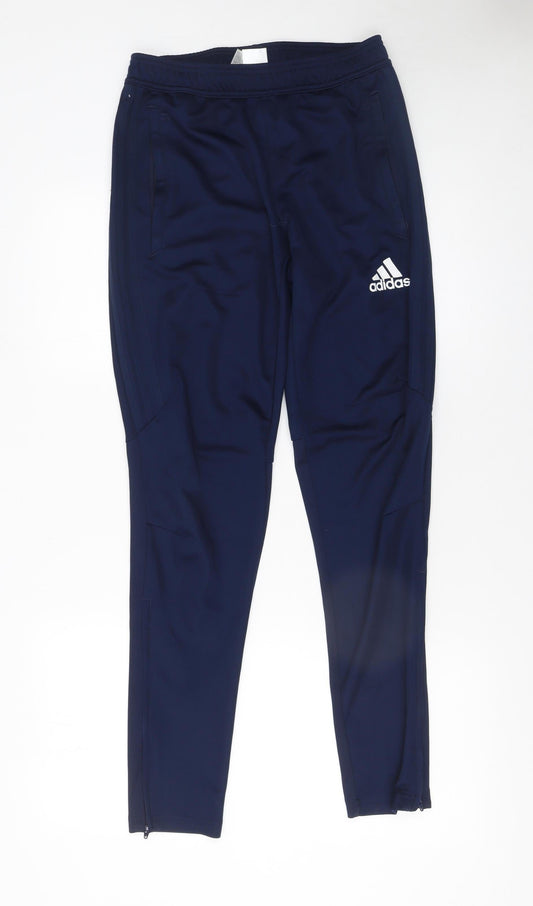 Adidas Men's Blue Slim Fit Jogger Trousers Size S Climalite Sportswear