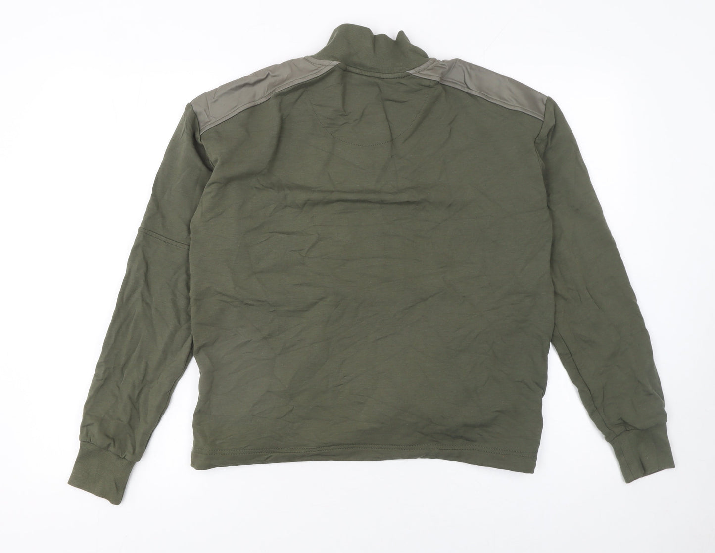 BAM Womens Green 1/2 Zip Pullover Sweatshirt Size 10 Bamboo Cotton Blend