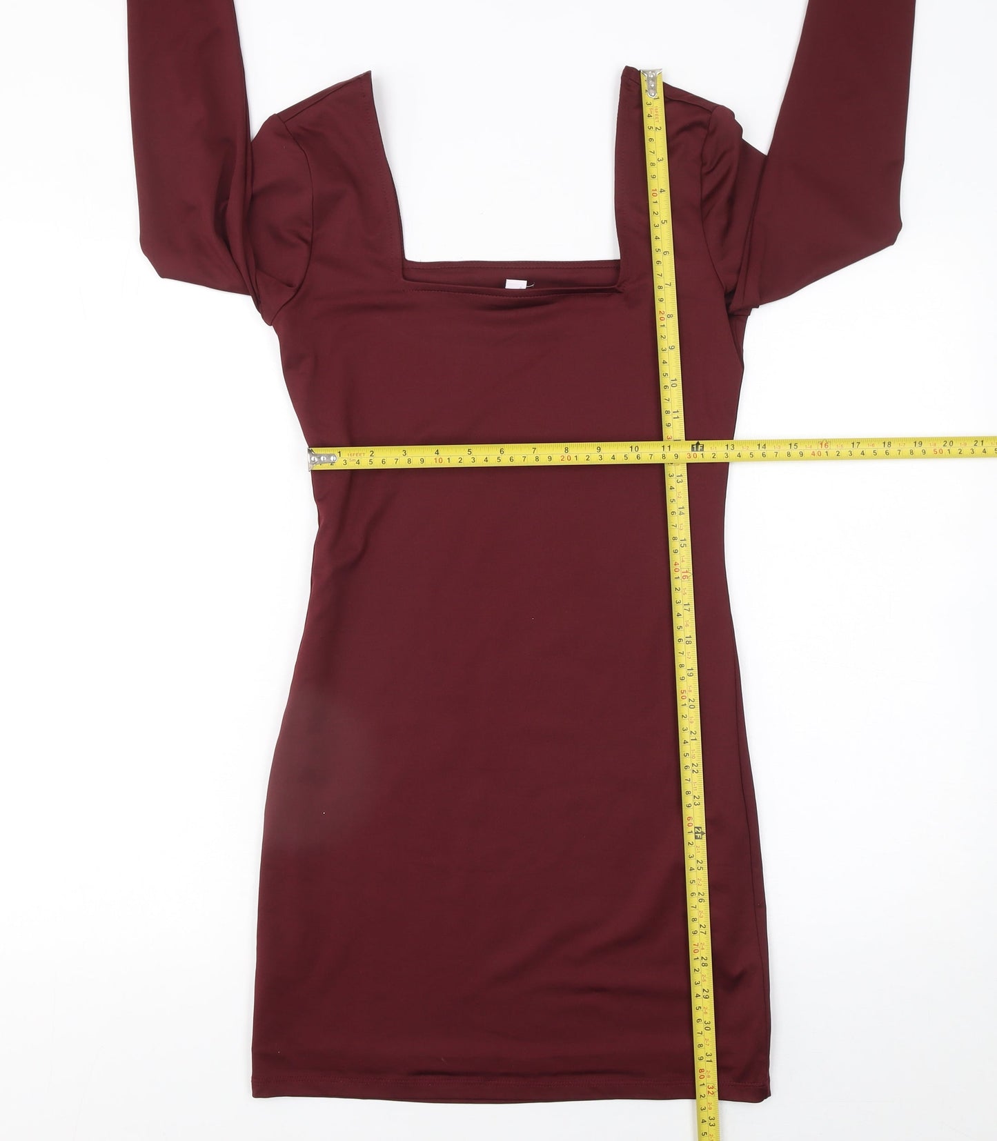 Bar III Women's Red XS Bodycon Long Sleeve Short Dress