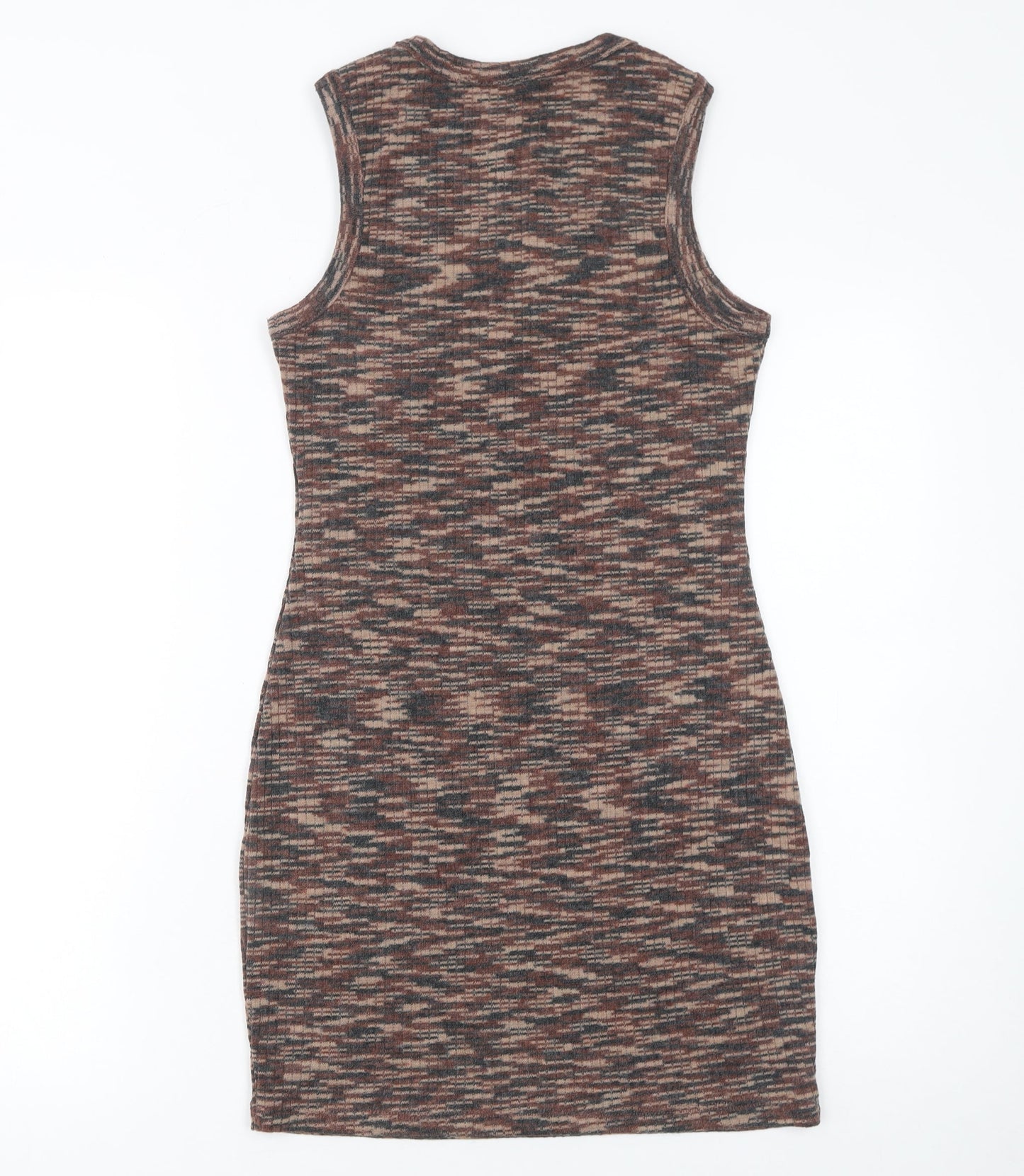 H&M Divided Women Brown Bodycon Knit Sleeveless Dress Size 8