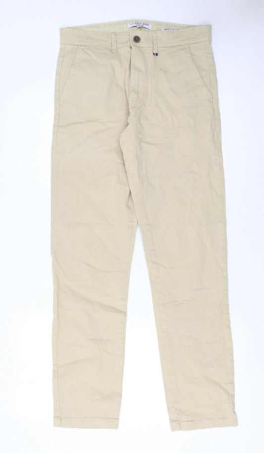 U.S. Polo Assn. Men's Beige Chino Trousers 30R Regular Fit