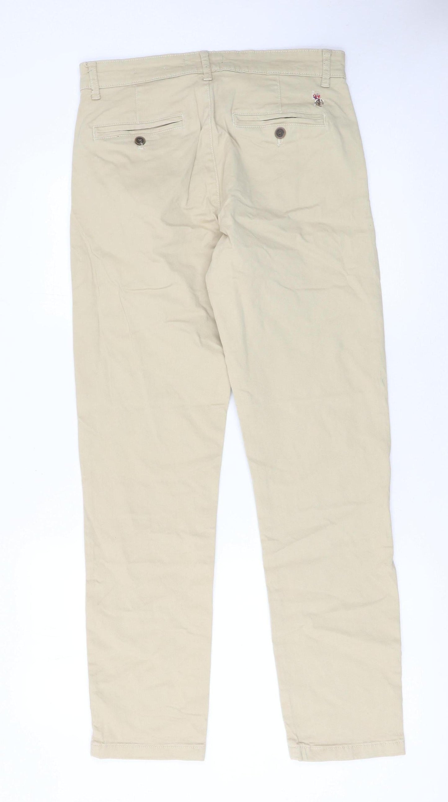 U.S. Polo Assn. Men's Beige Chino Trousers 30R Regular Fit