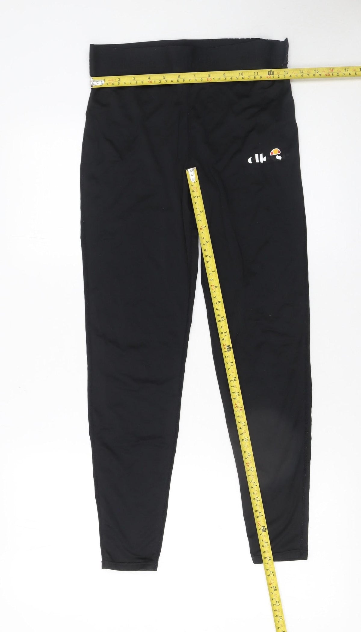 Ellesse Womens Black Leggings Size 12 Slim Fit Activewear Trousers