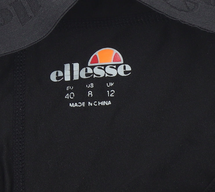 Ellesse Womens Black Leggings Size 12 Slim Fit Activewear Trousers