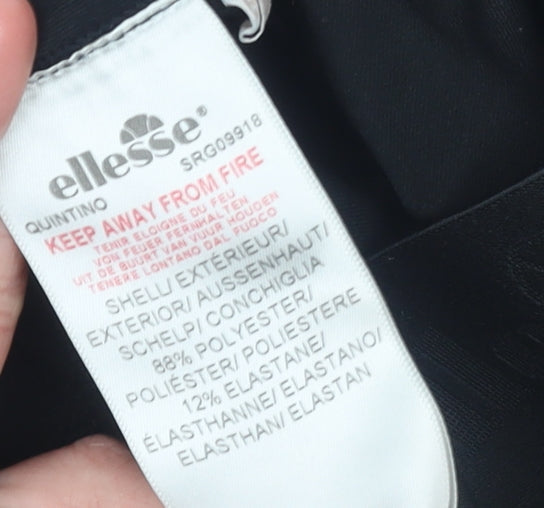 Ellesse Womens Black Leggings Size 12 Slim Fit Activewear Trousers