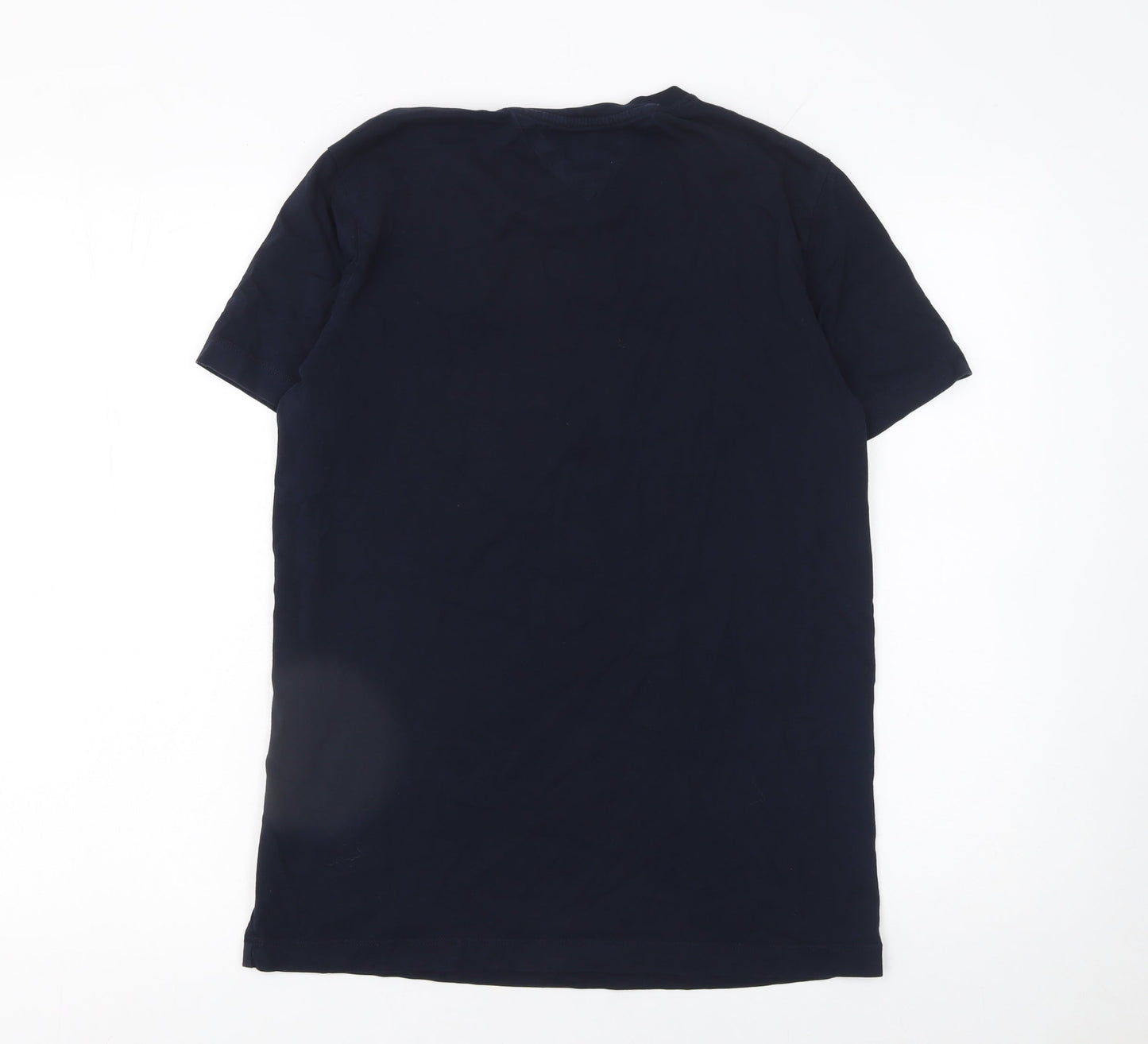 Tommy Hilfiger Men Blue Slim Fit Logo Graphic Cotton T-Shirt M