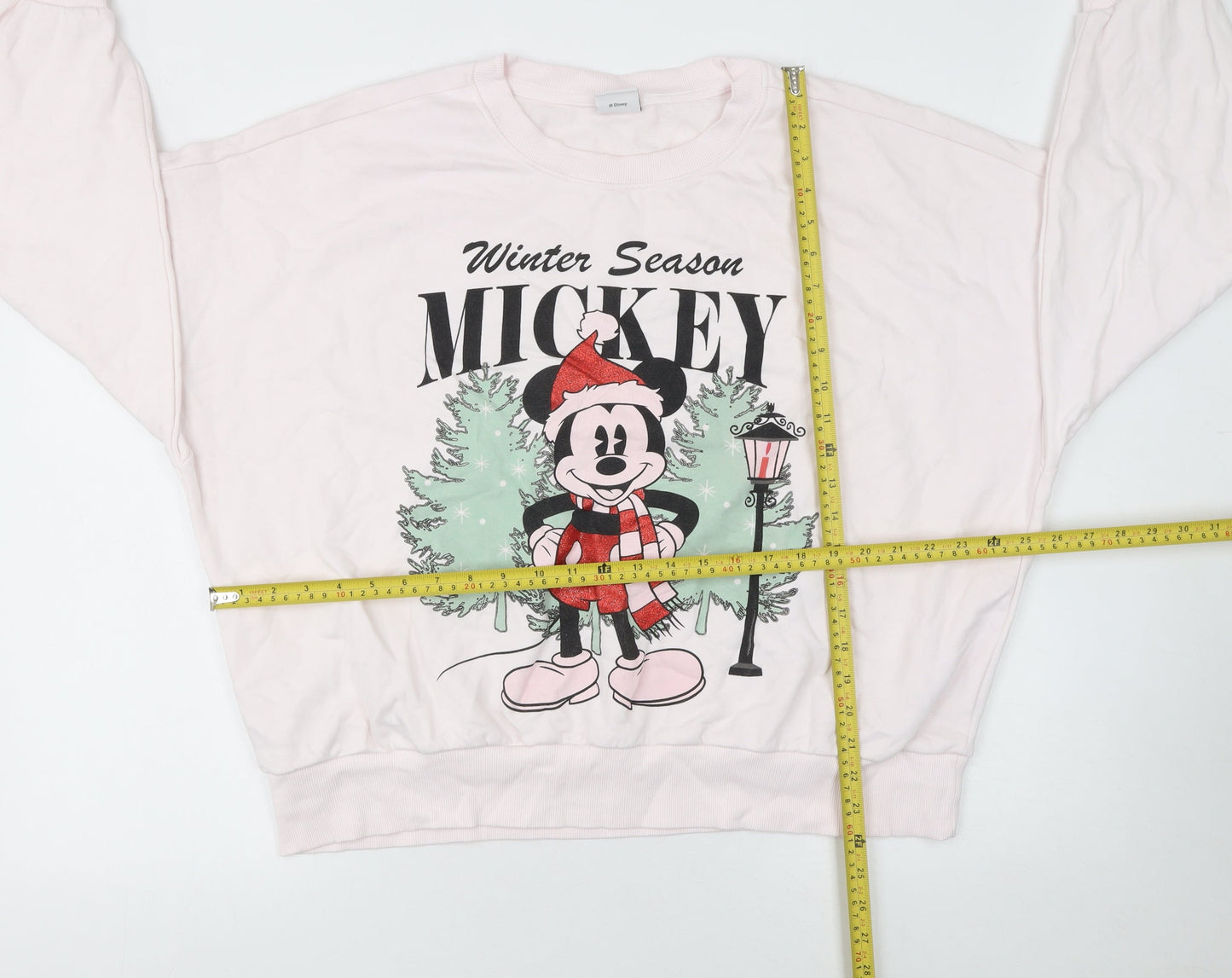 Disney Women’s Pink Mickey Mouse Winter Sweatshirt Size L