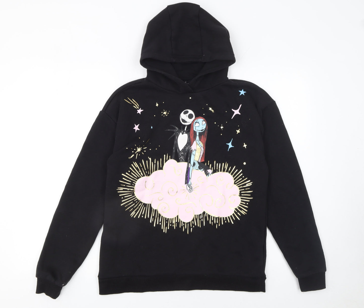Disney Girls Black Hoodie 13-14 Years Pullover Graphic Themed Sweatshirt
