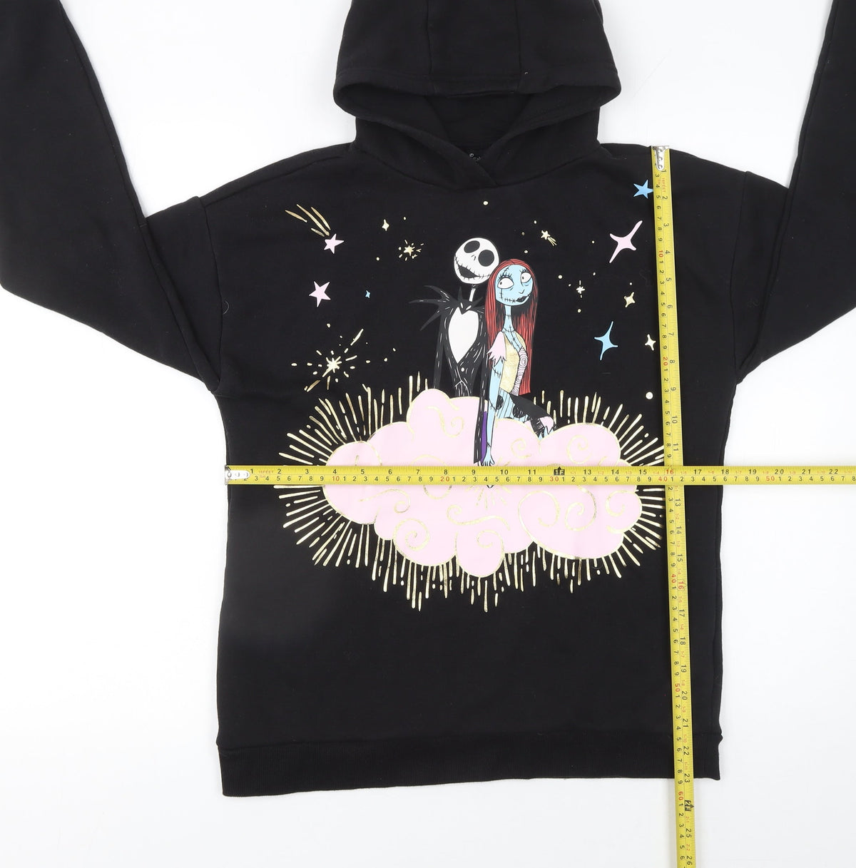 Disney Girls Black Hoodie 13-14 Years Pullover Graphic Themed Sweatshirt