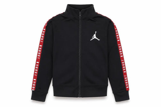 Front view of Jordan boys’ black 2-3 years track jacket full zip sportswear