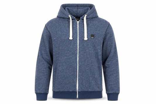 Bench Men's Blue Full Zip Hoodie Size M Cotton Blend
