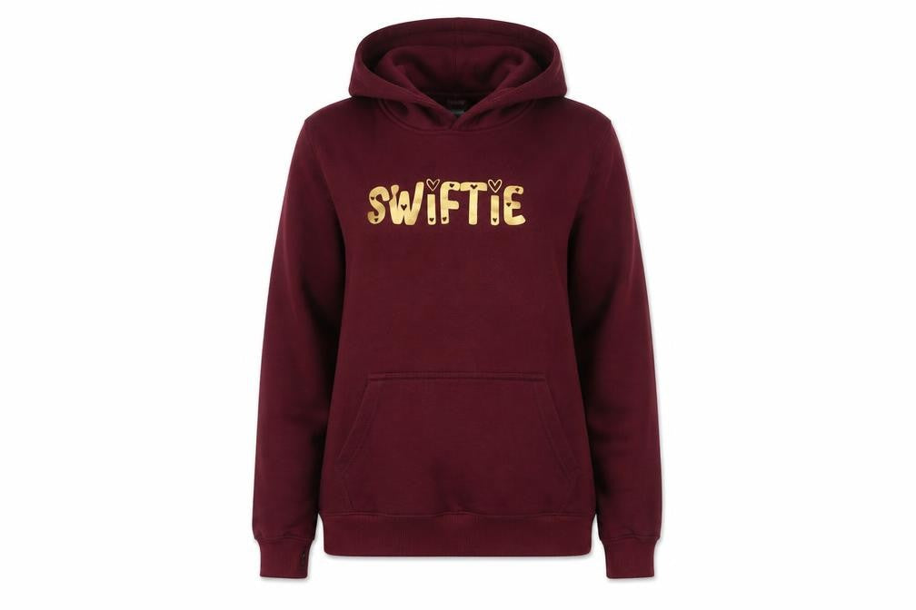 Eat Sleep Shop Repeat Womens Burgundy SWIFTIE Hoodie XL Cotton Blend