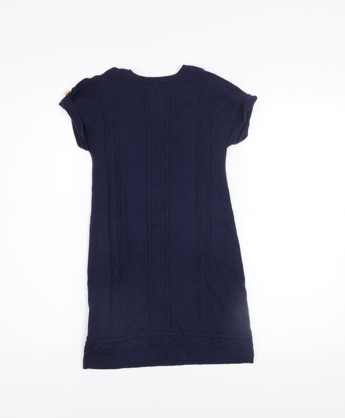 Mayoral Girls Blue Knit Cartoon Shift Dress 8 Years Short Sleeve