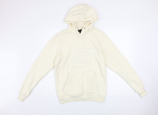 Benjart Men's Beige XS Pullover Hoodie with Embroidered Logo