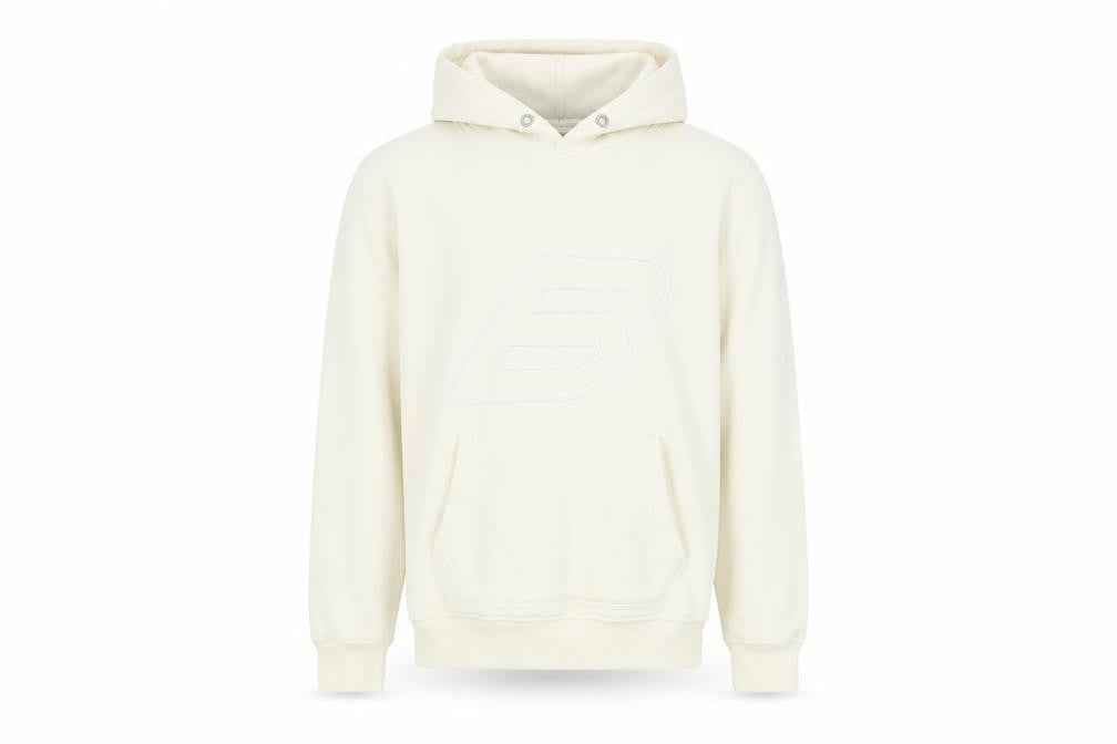 Benjart Men's Beige XS Pullover Hoodie with Embroidered Logo