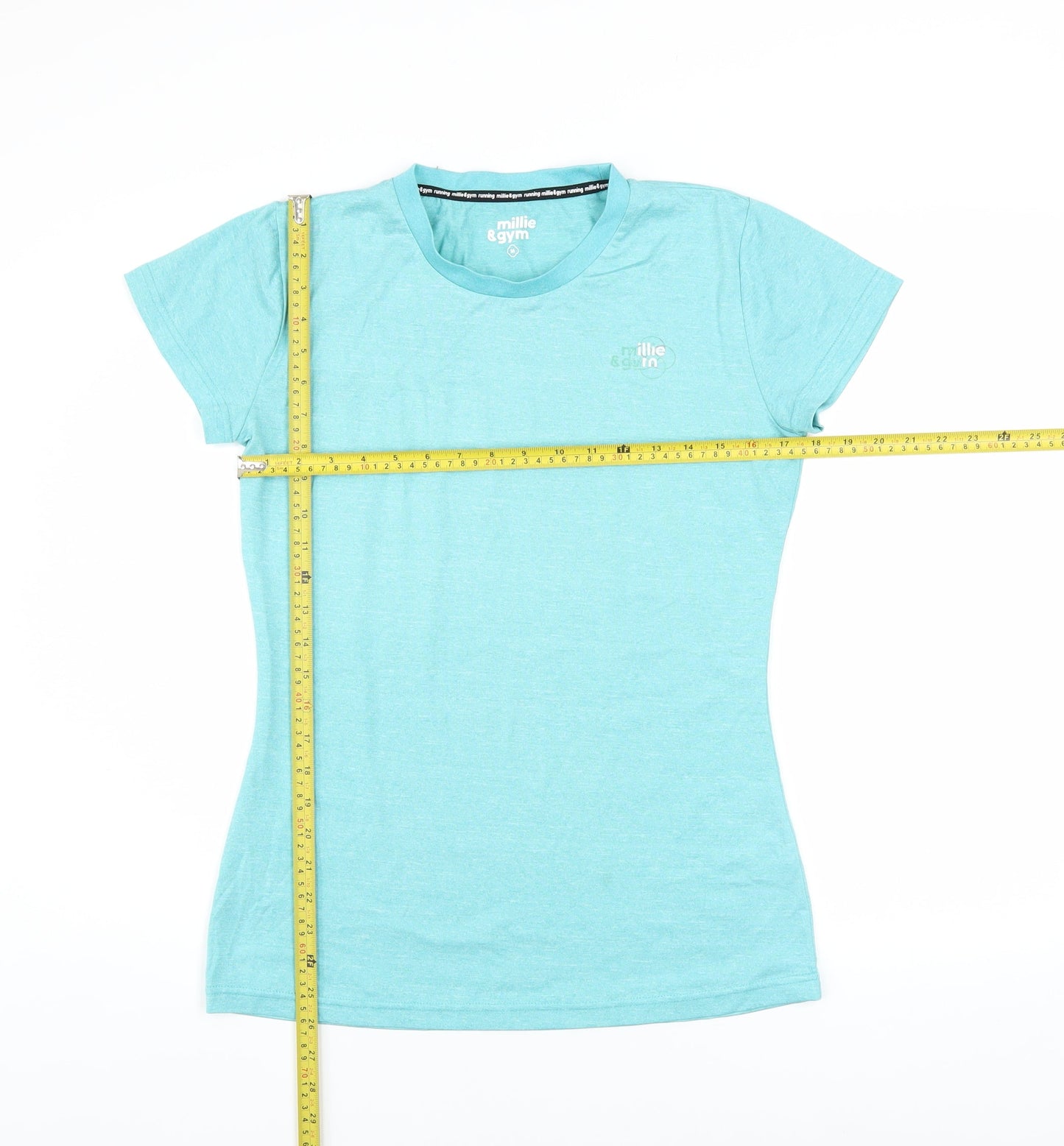 Millie & Gym Women Blue Short Sleeve Running T-Shirt Size M