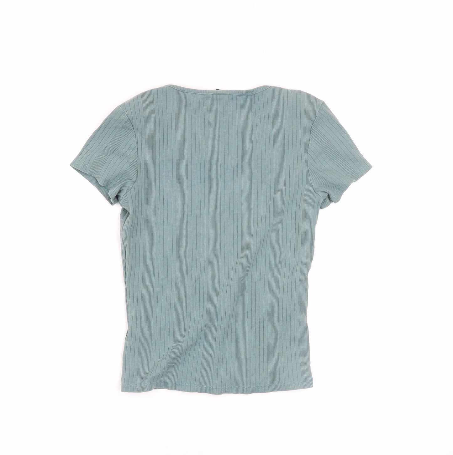 Urban Outfitters Women’s Green Short Sleeve V-Neck Ribbed T-Shirt Size M