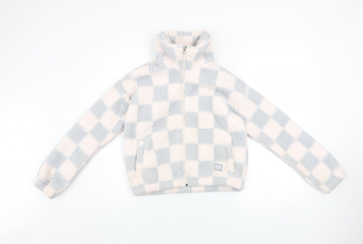 Abercrombie & Fitch Kids Girls Multicoloured Check Fleece Zip Jacket 11-12 Years