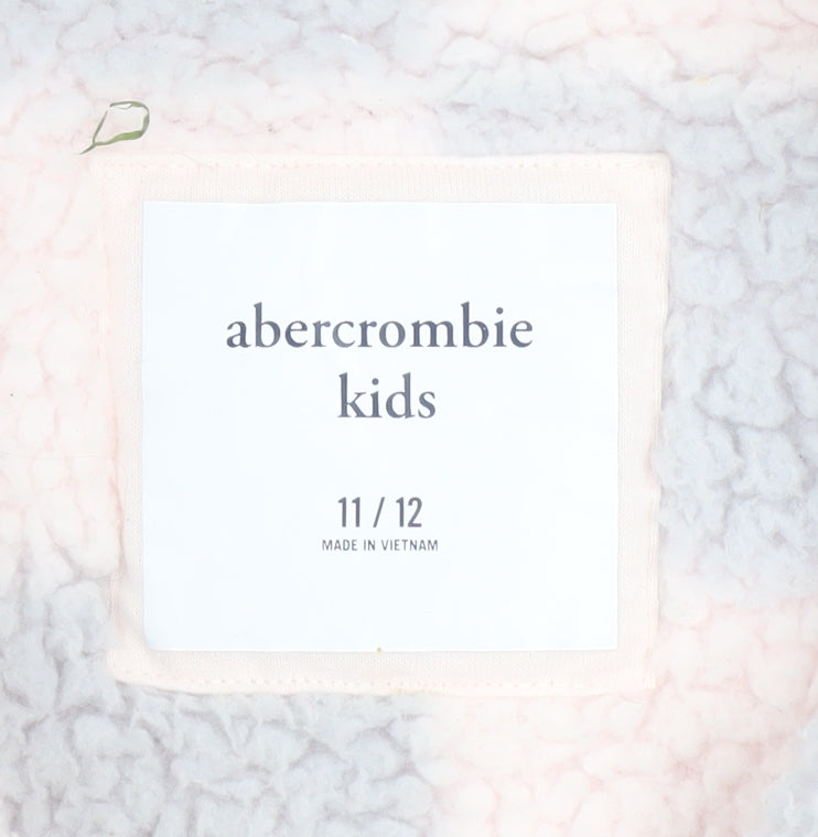 Abercrombie & Fitch Kids Girls Multicoloured Check Fleece Zip Jacket 11-12 Years