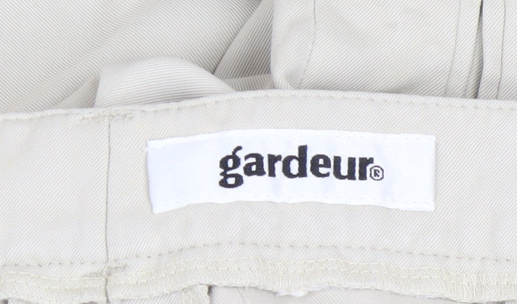 Gardeur Women Beige Chino Trousers Size 12 Pleated Lightweight
