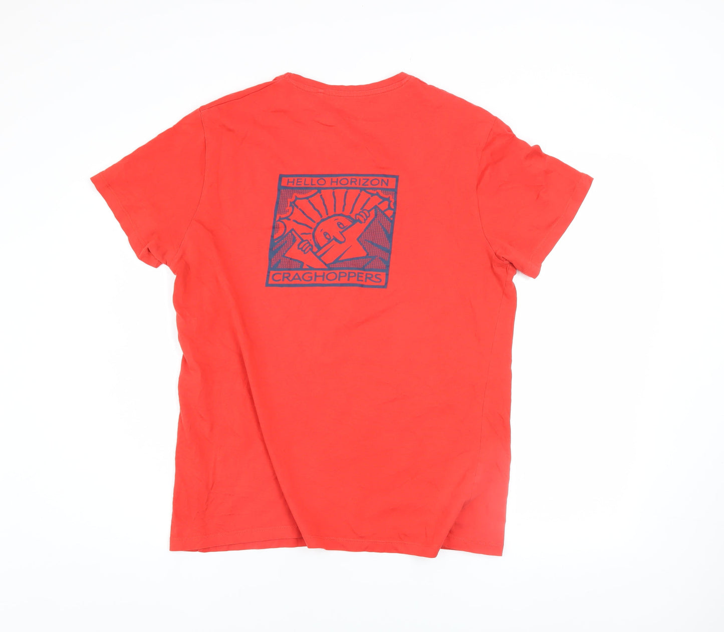 Craghoppers Mens Red Graphic Print Cotton Short Sleeve T-Shirt M