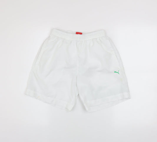 Puma Men's White Athletic Sports Shorts Size S Elastic Waist