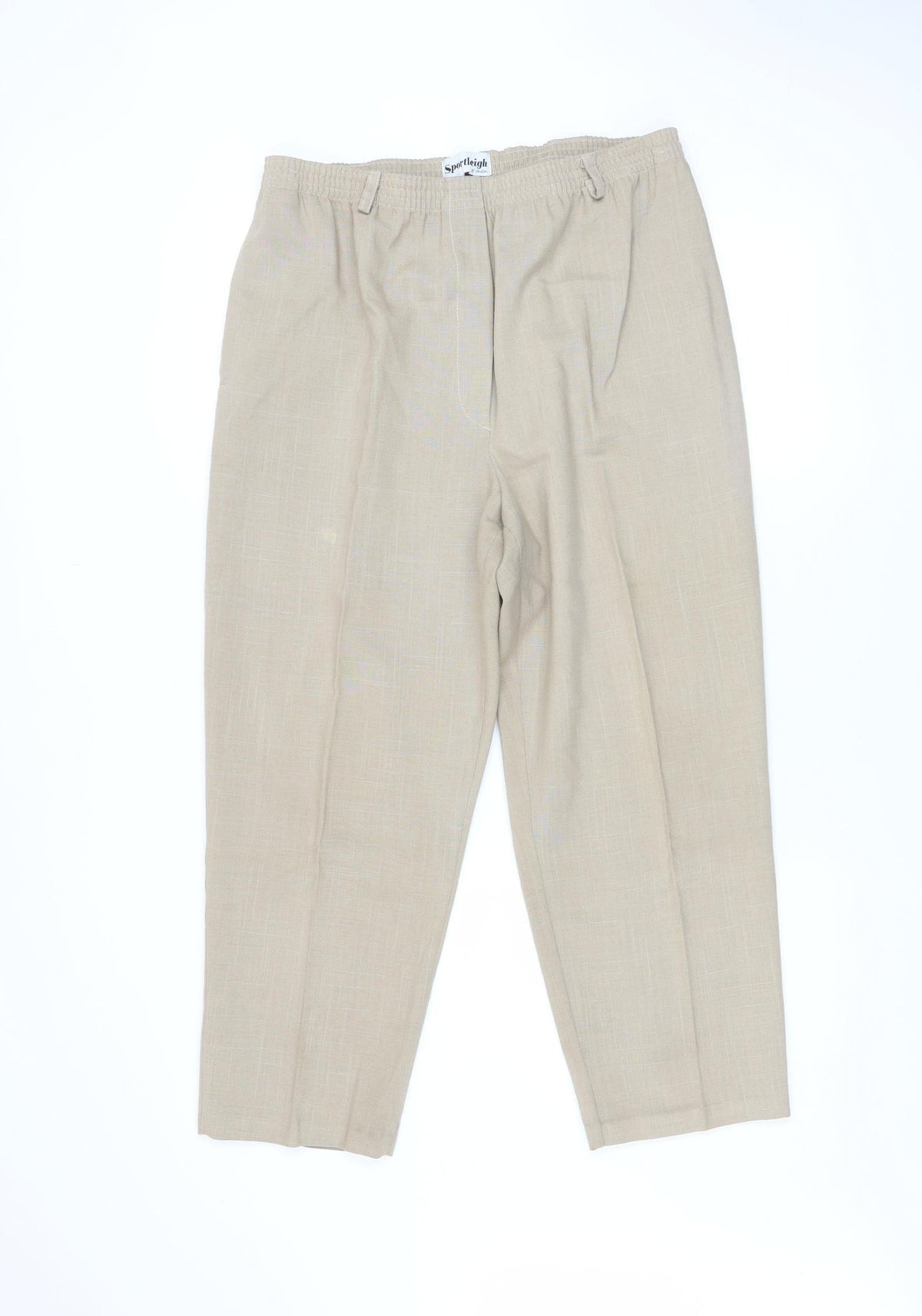 Sportleigh of London Womens Beige Size 16 Straight Leg Trousers