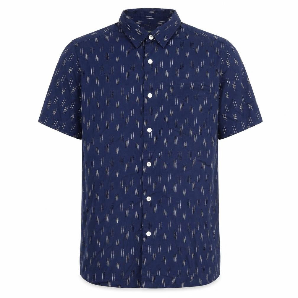 ASOS Mens Blue Short Sleeve Button-Up Cotton Shirt Size S