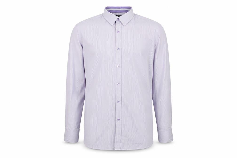 Daniel Rosso Men's Purple Striped Button-Up Shirt XL Classic Fit