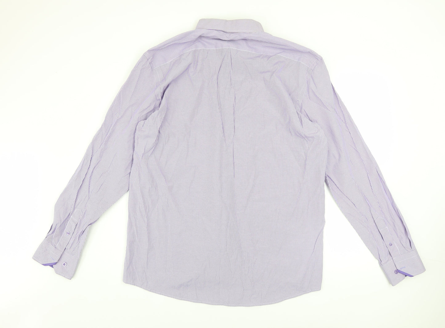 Daniel Rosso Men's Purple Striped Button-Up Shirt XL Classic Fit