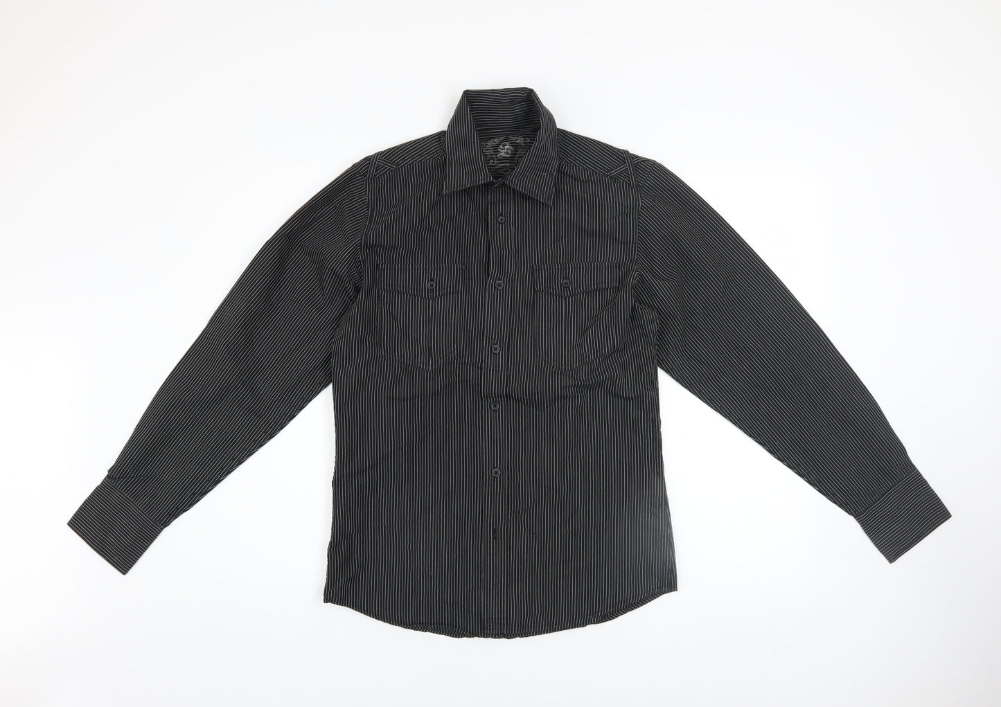 Cedarwood State Men's Black Striped Long Sleeve Button-Up Shirt Size S