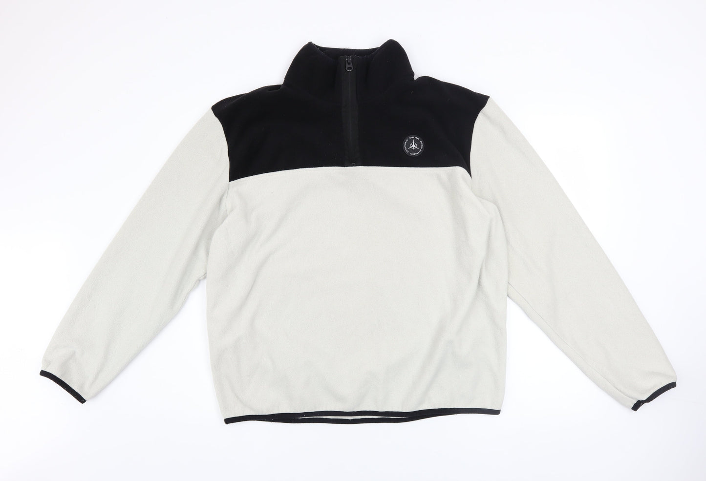 Jack & Jones Men's Beige Black Fleece 1/4 Zip Sweatshirt XL