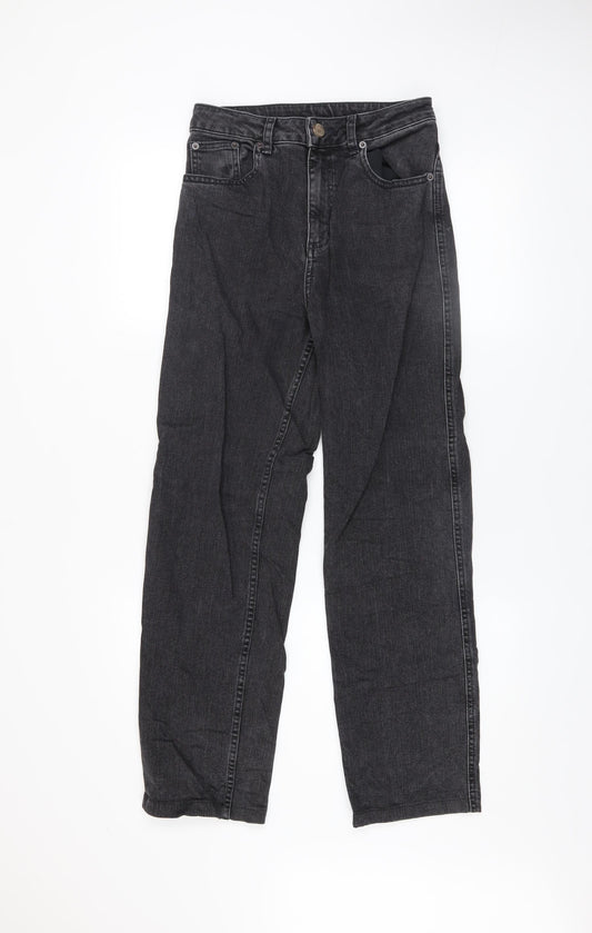 ASOS Womens Black Straight Jeans Size 8 Regular Fit 26W 34L Stretch Denim