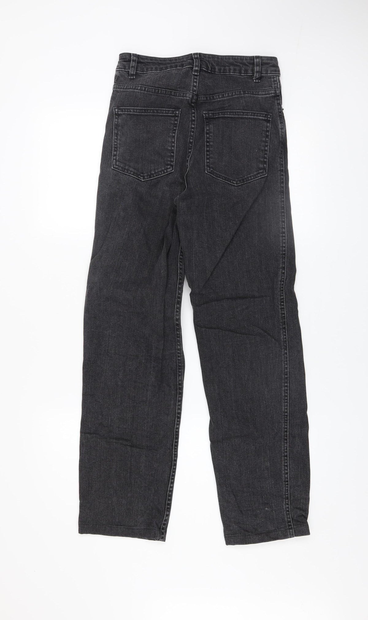 ASOS Womens Black Straight Jeans Size 8 Regular Fit 26W 34L Stretch Denim