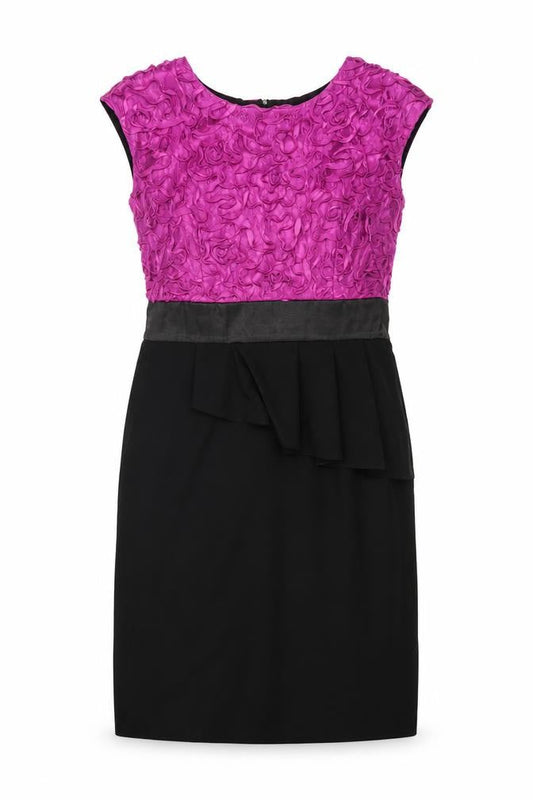 Diva Catwalk Women Black Pink Size 12 Sheath Peplum Dress