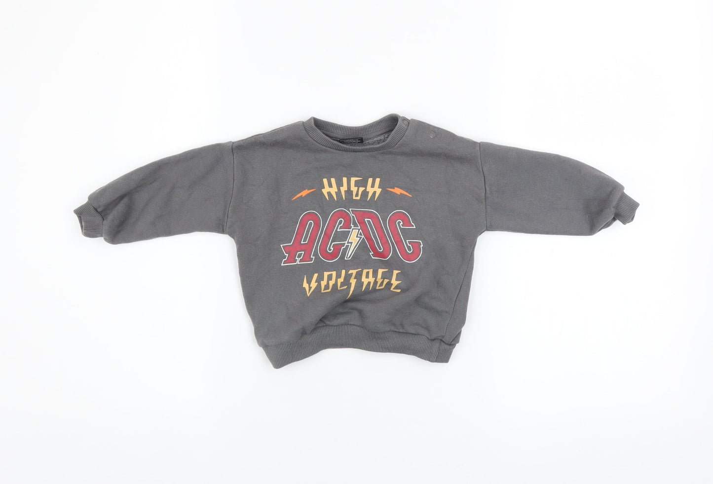 AC/DC Unisex Baby Grey Pullover Jumper 6-9 Months Rock Band Sweatshirt
