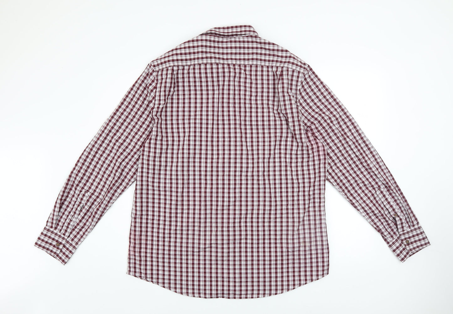 Dunnes Stores Men's Red Check Slim Fit Long Sleeve Casual Shirt XL