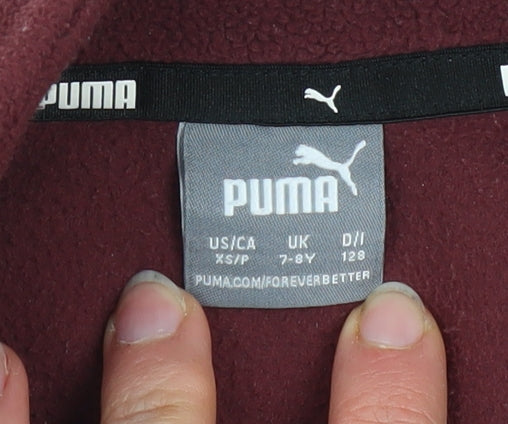 Puma Girls Pink Colourblock Fleece Pullover Sweatshirt 7-8 Years