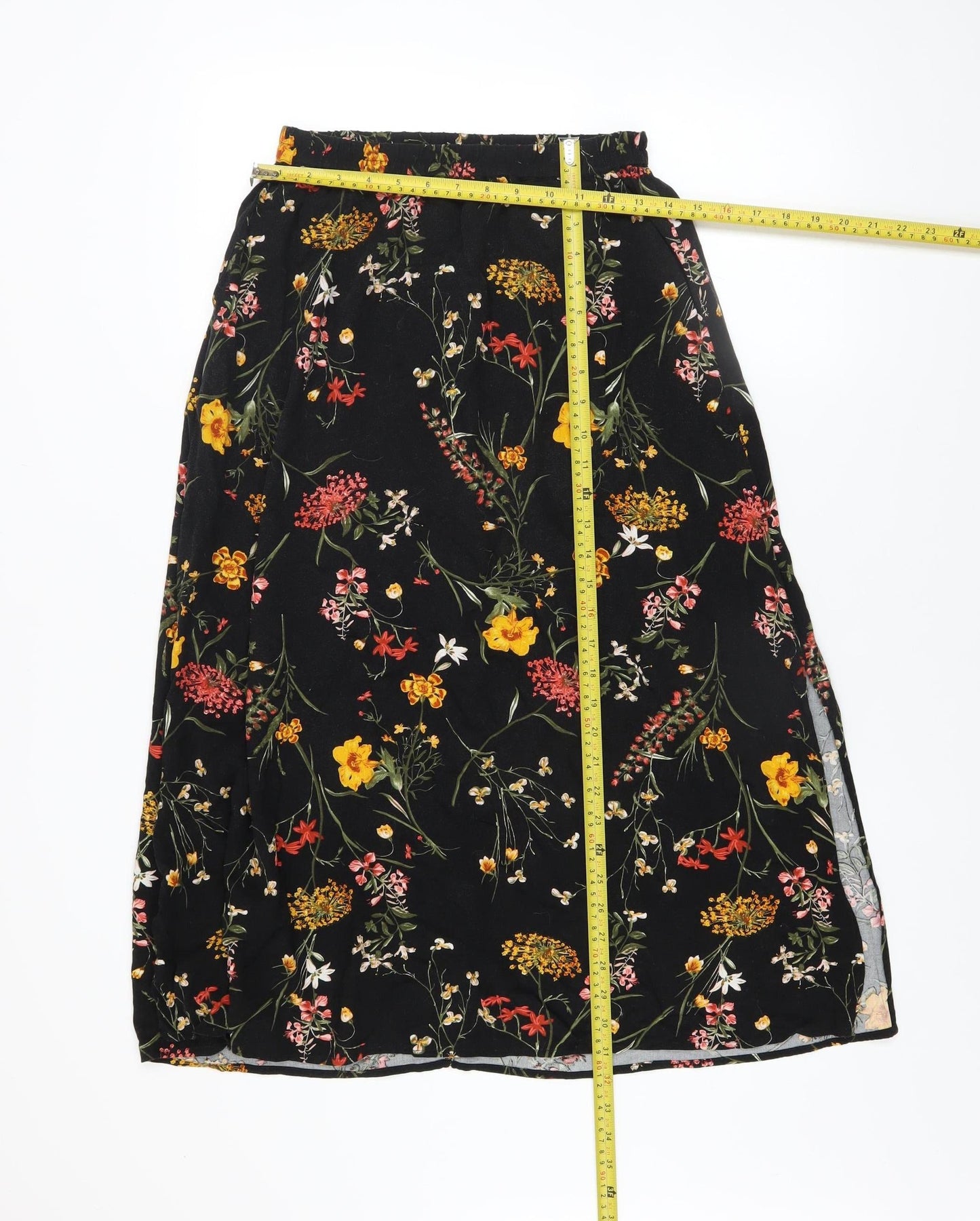 Vero Moda Women’s Black Floral A-Line Knee Length Skirt Size S
