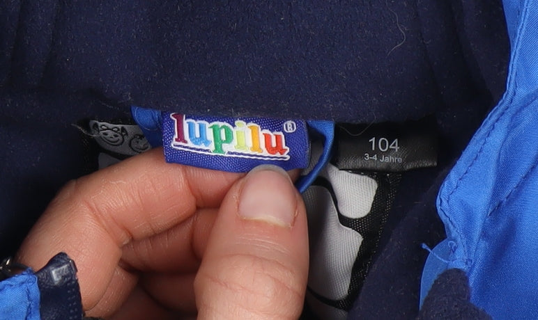 Lupilu Boys Blue Hooded Waterproof Insulated Snowsuit 3-4 Years